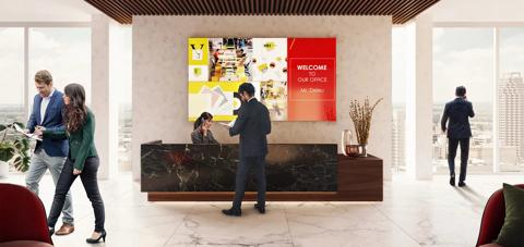 unisee invisimount in a corporate lobby context lcd video wall