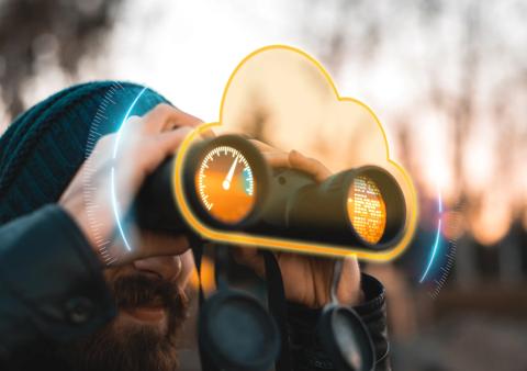 Barco Projector Management Suite visual, binoculars, virtual UI, cloud, remote monitoring of projector fleet