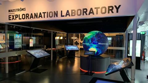 Pictures for customer story "Visualizing biodiversity research in Sweden with Barco-powered GeoDome Globe installations" about Elumenati GeoDome Globe with F80 and F90 projectors in new biodiversity exhibit at Skansen in Stockholm and the new Wadströms Exploranation Laboratory which his part of the Visualization Center C  at Linköping University