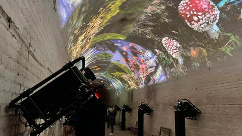 HIDDEN SLEEP’S HILL TUNNEL AWAKENS AT ADELAIDE FRINGE 24 WITH MESMERIZING VISUAL mapping INSTALLATION using BARCO G62 and UDM projectors