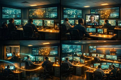 AI-generated images connected control room federation uc&c unified communication and collaboration barco ctrl control rooms newsroom