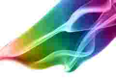 beautiful colored smoke on white