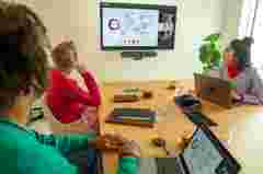 Conference room equipped with Barco ClickShare Conference system.
