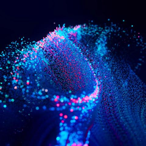 Visioneering particles close-up swirl