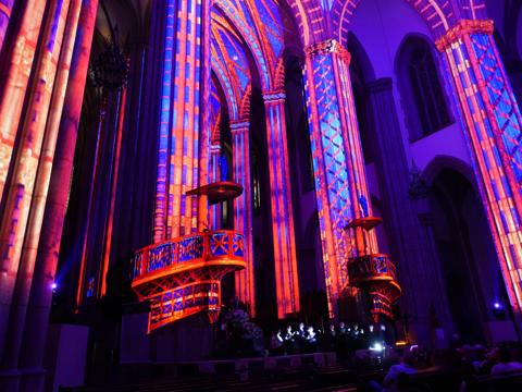 Luminscence projection mapping in church in Sao Paulo