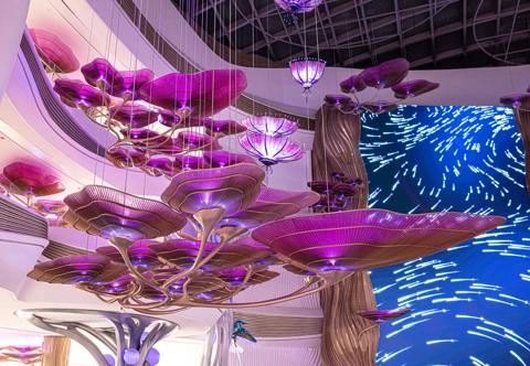 Pictures and video for customer reference Hainan, China Skyline Secret Forest, Haikou Duty-Free City, projection mapping with UDX projectors