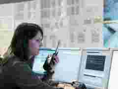 ormen lange 0012 process control center operator with walkie talkie