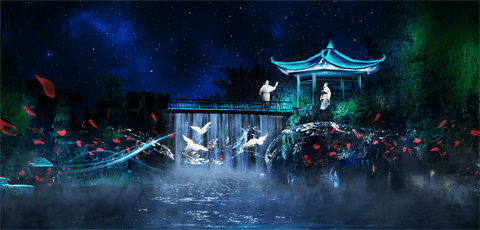 Pictures from customer story about Yanghzou Slender West Lake projection mapping night tour