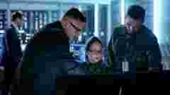 Government Surveillance Agency and Military Joint Operation. Male Agent, Female and Male Military Officers Working at System Control Center.