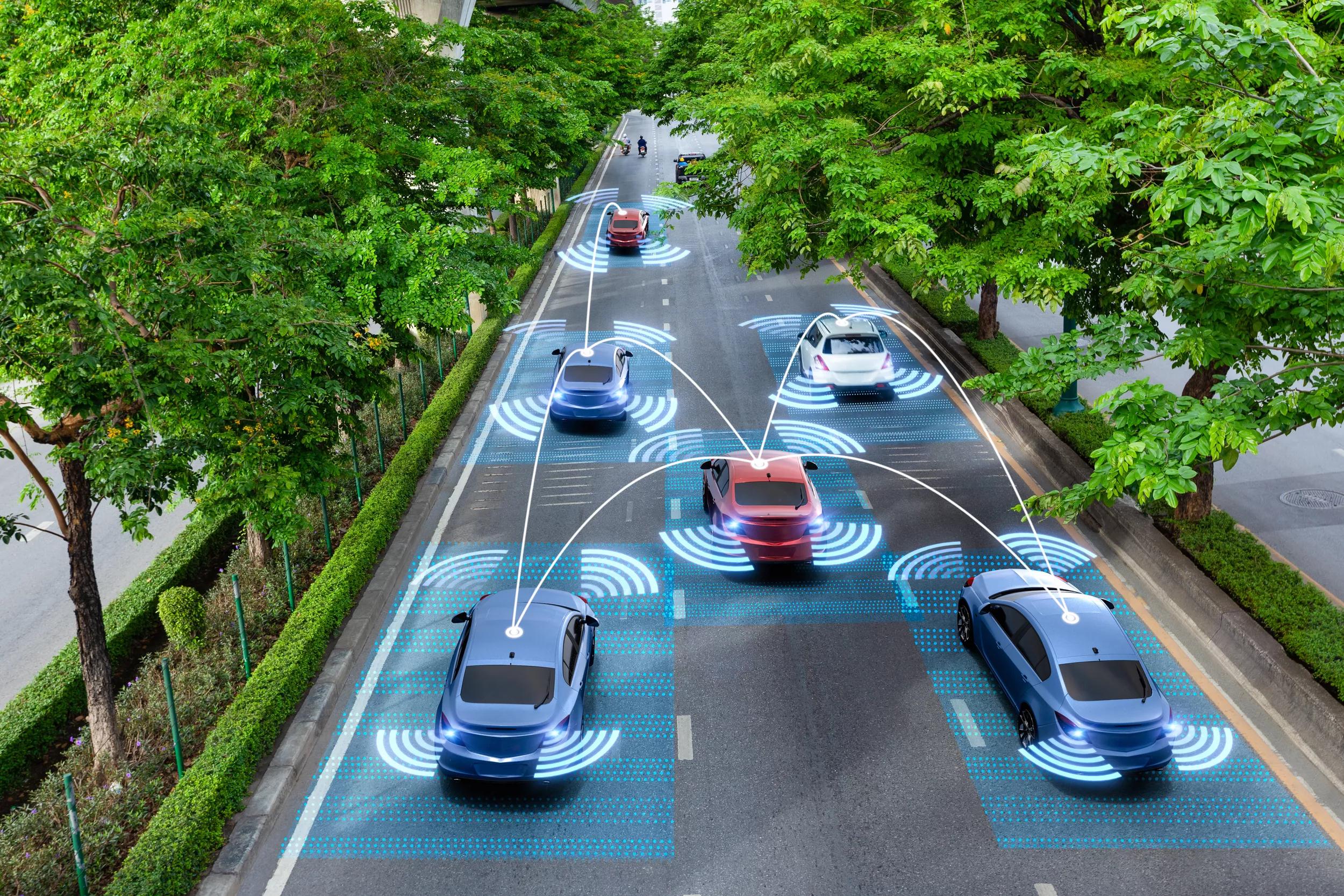 autonomous vehicles in the street