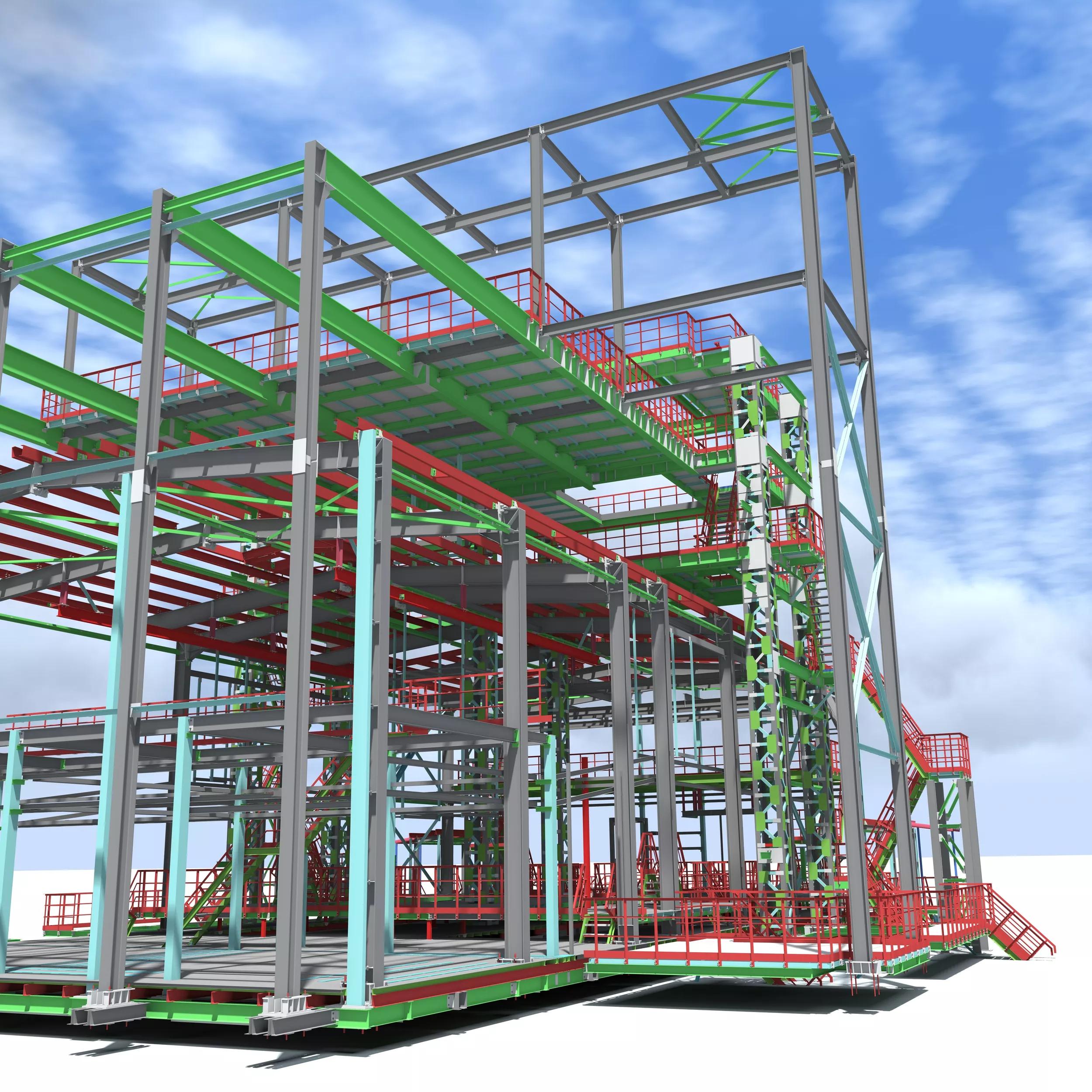 3D CAD image of a factory for use in a metaverse environment or digital twin