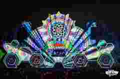 UDX 30K 3D-mapping application by CPL on the 2-day Elrow Town rave festival