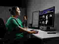 Nio Color 8MP with Eonis auxiliary monitor in reading room