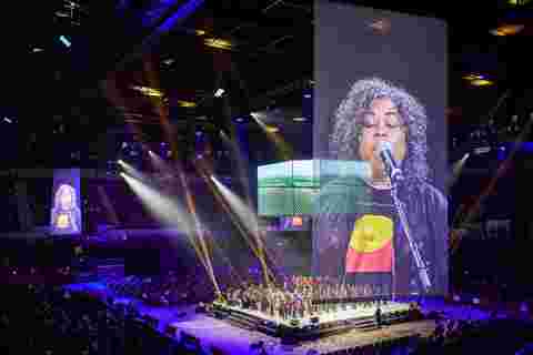 Australia Day 2021
Aus Day in the Arena
project by Novatech (NCET) with UDX projection and E2 video switchers