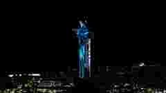 Projection mapping in Rio on Christ the Redeemer statue during Belgium - Brazil economic mission