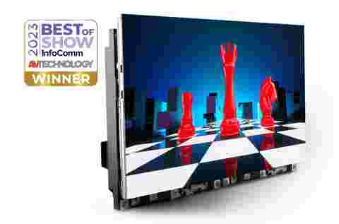infocomm awards cx-50 and truepix image product with award logos