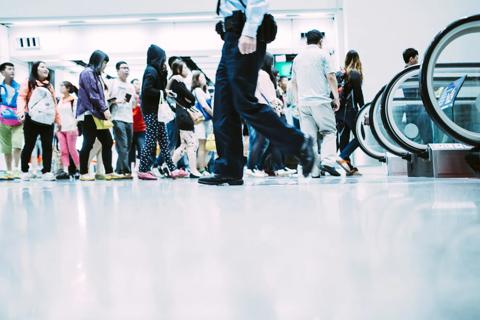 Airport security and surveillance stock images