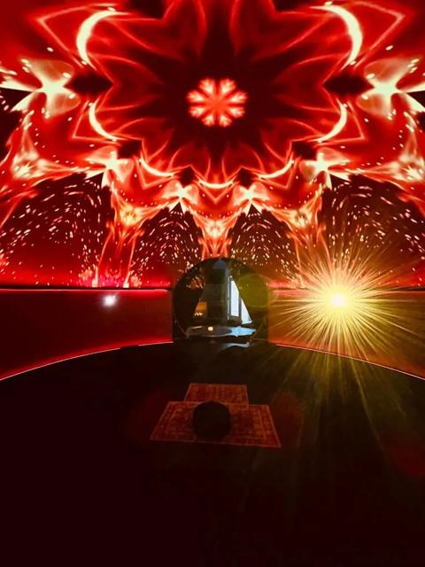 Inside the world's first neuro-sensory therapeutic dome. Sensorium Health powered by Barco G50 projectors.
