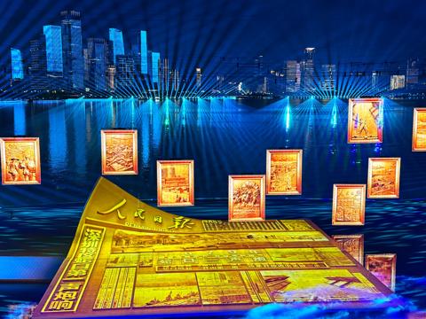 Barco UDX and Encore3 brings a creative “Paper Stage” mapping to the 15th National Games Closing Ceremony