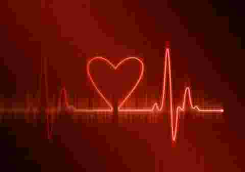 Illustration of an electrocardiogram with a heart shape - visualises Barco's Pulse processing platform