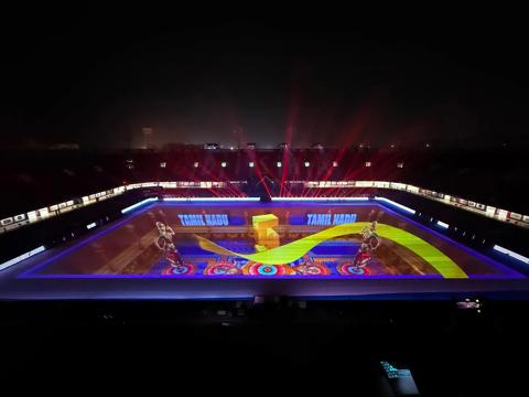 Pictures for customer story Game on at the Hockey India League with Barco projection