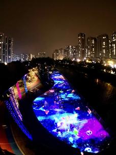 Customer story pictures projection mapping Jiang'an River floor projection