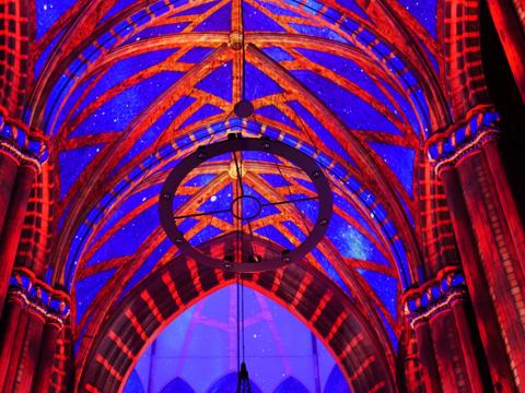Luminscence projection mapping in church in Sao Paulo