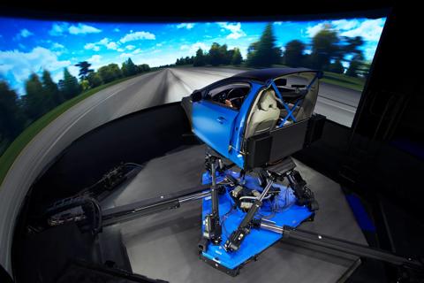 Simulation driving simulator volvo label removed
