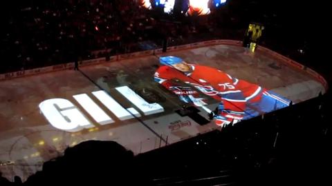 Opening ceremony at Canadiens hockey game at Centre Bell Montreal
