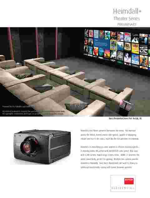 heimdall projector f400 for residential home theater cinema spec sheet specsheet