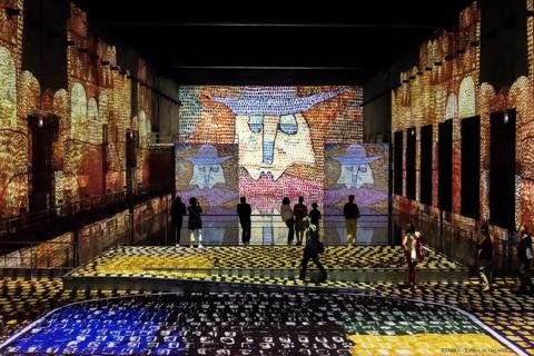 projection mapping in Bassins de Lumières, Bordeaux, France, created by Culturespaces