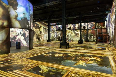 Projection mapping in Culturespaces museum / immersive artainment space with Barco laser projectors