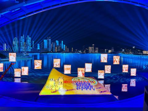 Barco UDX and Encore3 brings a creative “Paper Stage” mapping to the 15th National Games Closing Ceremony