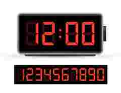 Digital clock number set. Time icon. Design element. Vector stock illustration. Vector illustration