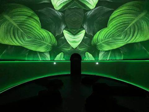 Inside the world's first neuro-sensory therapeutic dome. Sensorium Health powered by Barco G50 projectors.