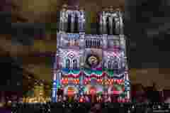 Projection mapping at Cathédrale Notre-Dame de Paris in France