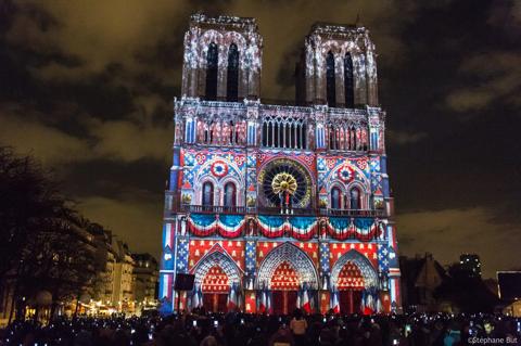 Projection mapping at Cathédrale Notre-Dame de Paris in France