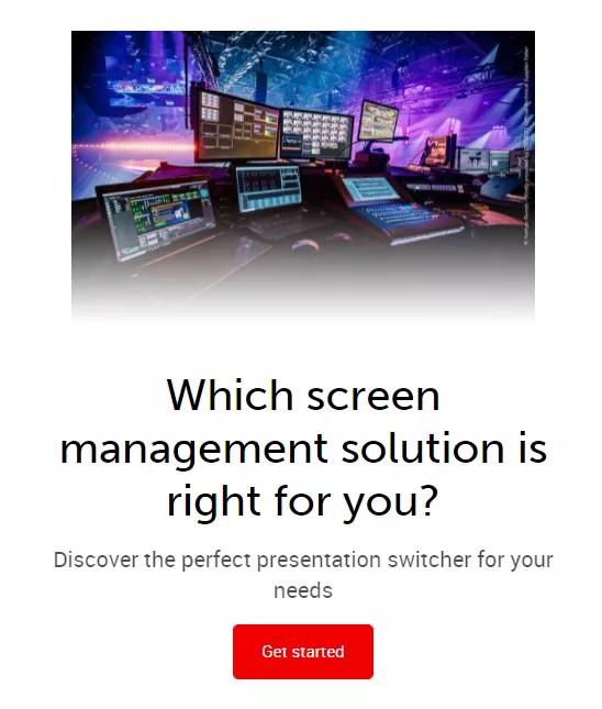 Screen Management Selector start screen