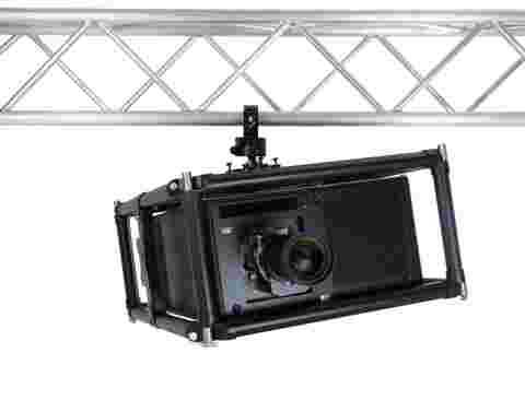 UDX projector in rental frame, truss-mounted