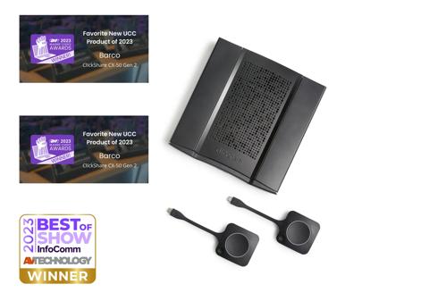 infocomm awards cx-50 and truepix image product with award logos