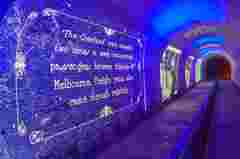 HIDDEN SLEEP’S HILL TUNNEL AWAKENS AT ADELAIDE FRINGE 24 WITH MESMERIZING VISUAL mapping INSTALLATION using BARCO G62 and UDM projectors