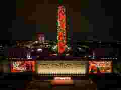 Pictures Customer story for Poppy Remembrance projection mapping at the National WWI Museum and Memorial in Kansas City, Missouri done by DWP during the NFL Draft 2023