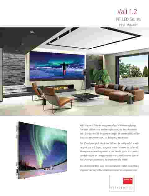 specsheets for barco nt series vali for residential home cinema theater led video wall