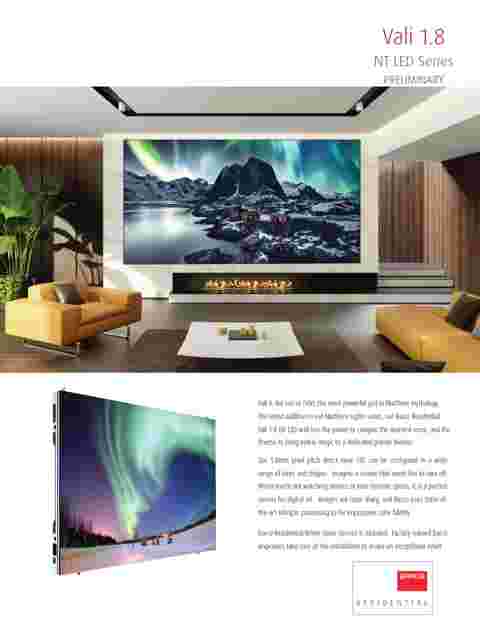 specsheets for barco nt series vali for residential home cinema theater led video wall